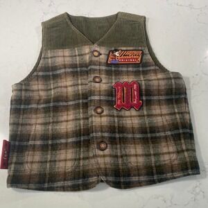 Vintage Mickey & Co. Plaid Vest – 90s‎ Disney Kids Size M – Corduroy & Flannel